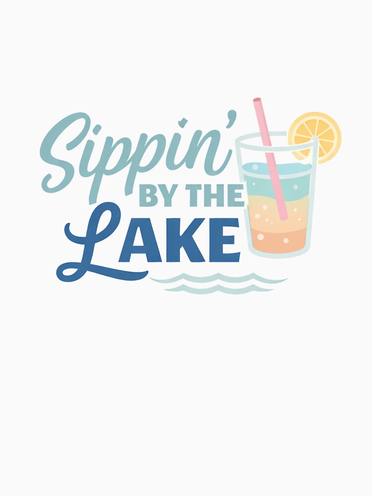 Sippin’ By The Lake – Cute Summer Drink Lake Life Design by EastEndTownie