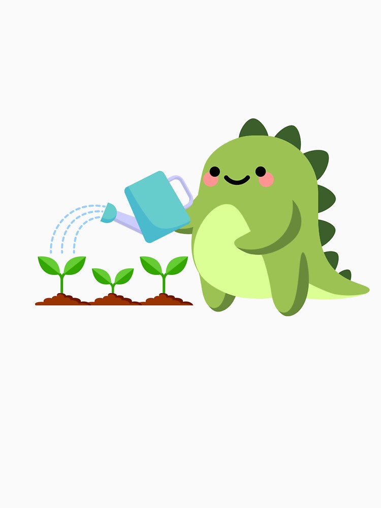 Cute Dinosaur Gardening T-shirt by EOTees