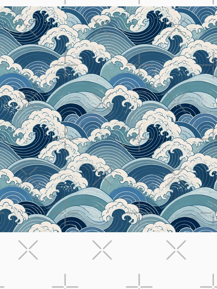 Coastal Ocean Wave Japanese Pattern by StickyGuys