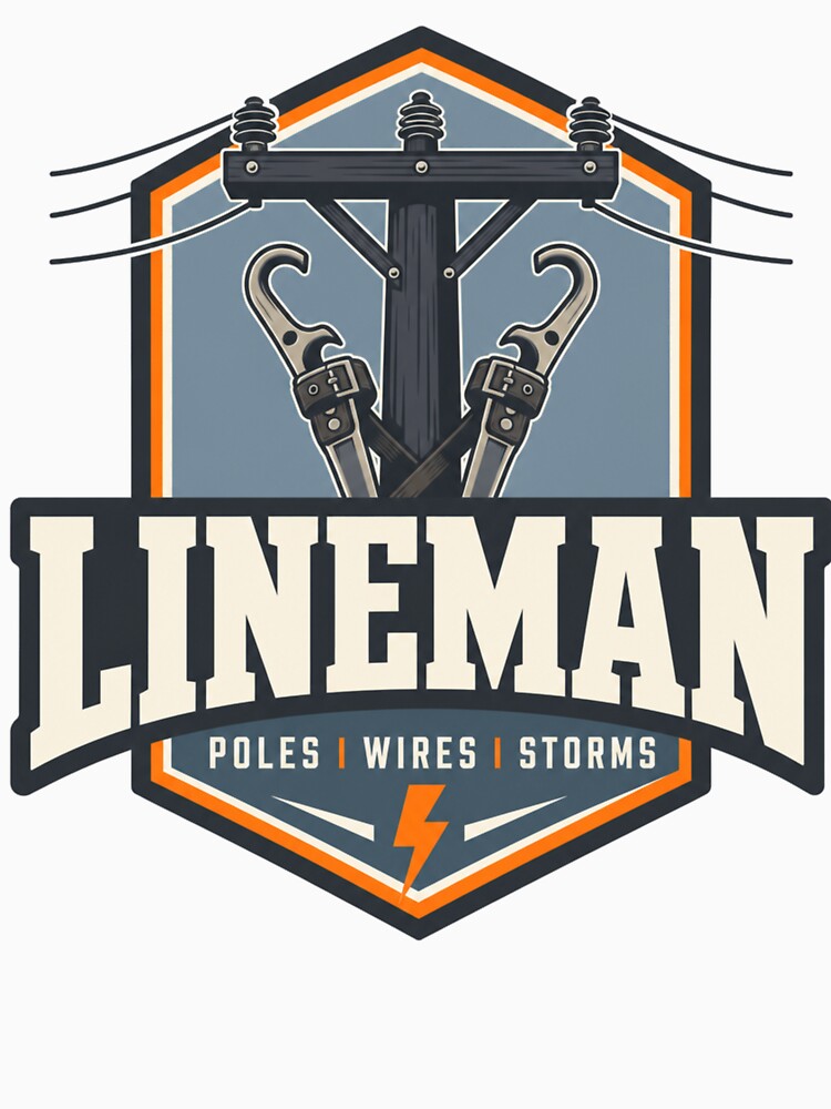 Lineman Badge Modern Industrial Emblem Trade Gift by BoosterShop