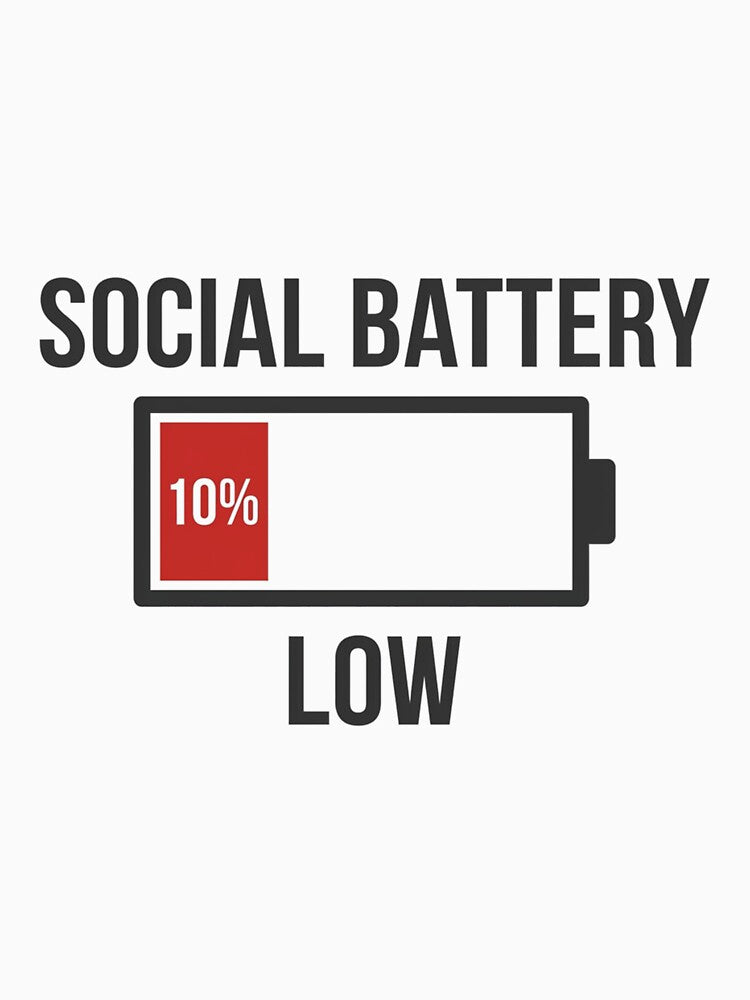 Social Battery Low Retro Quote by tushartanvir