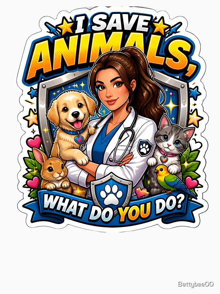 I Save Animals What Do You Do? Funny Veterinarian Gift by Bettybee00
