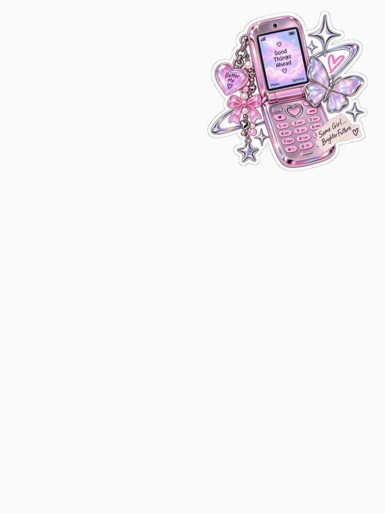 Y2K Flip Phone Good Things Ahead Aesthetic Sticker by Dikons