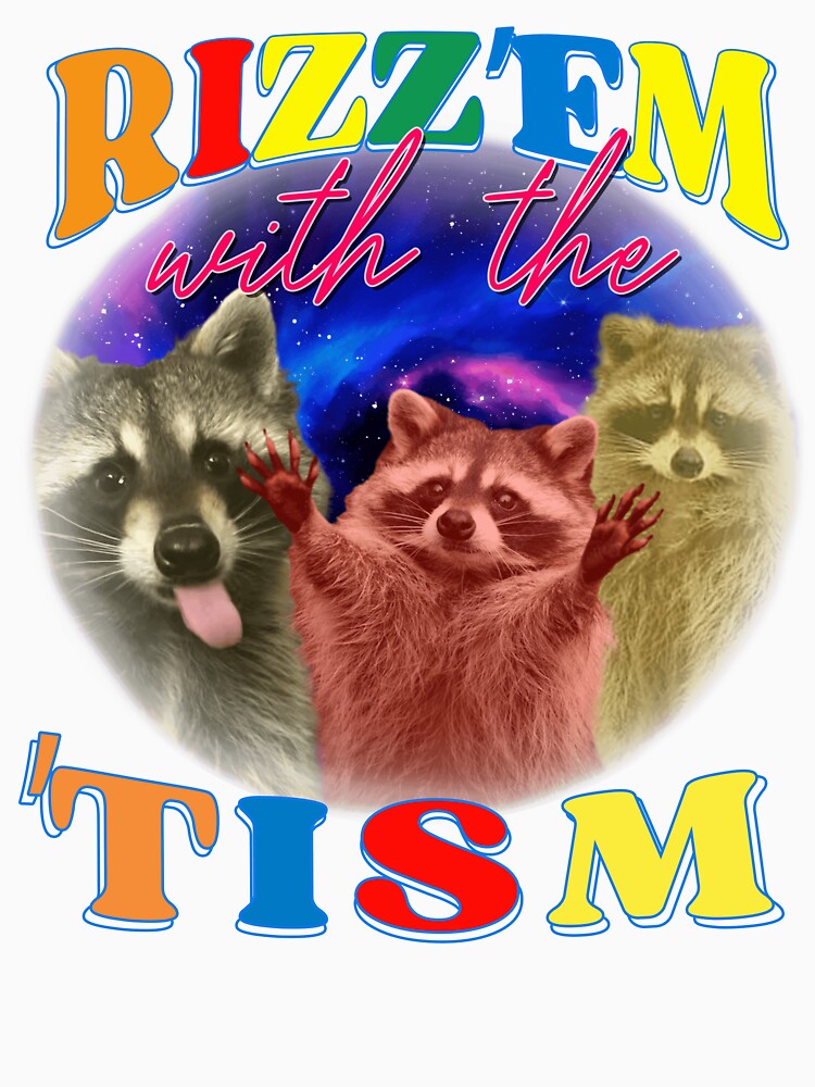 Autism Funny Rizz Em With The Tism Meme Autistic Opossum by JeanSeth