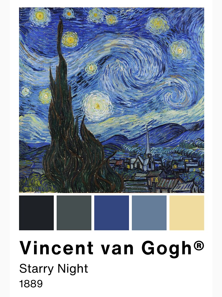 Van Gogh "Starry Night" Pantone Color swatch, Art Paintings Art history by Lemon-y-Shark