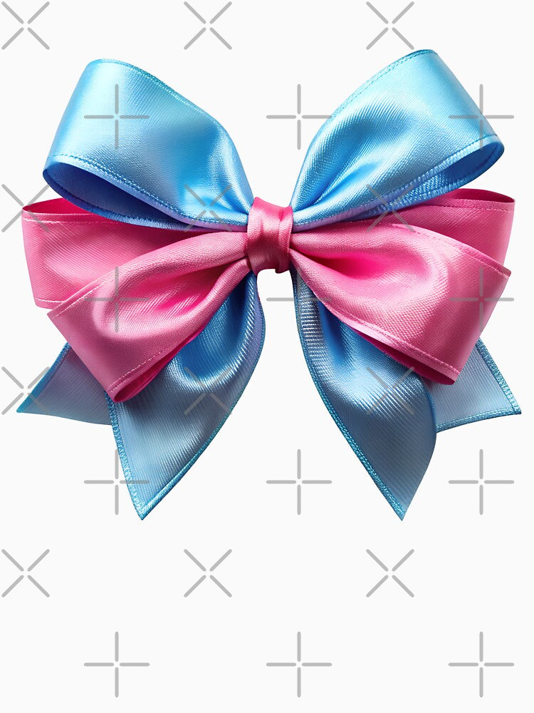 pink and blue coquette satin bow by DuskTillDown