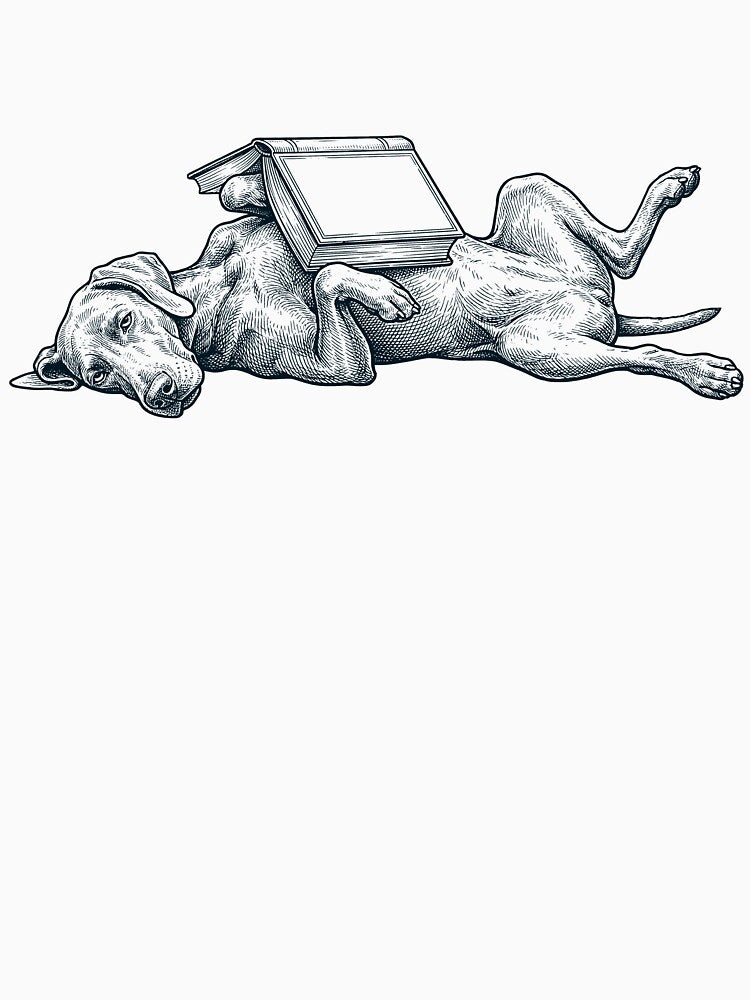 Funny Weimaraner Reading Book Nap Dog Lover by DoodleTortle