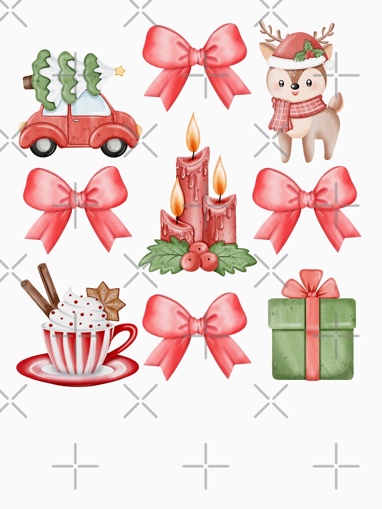 Red christmas bow and items by Lady-Frost
