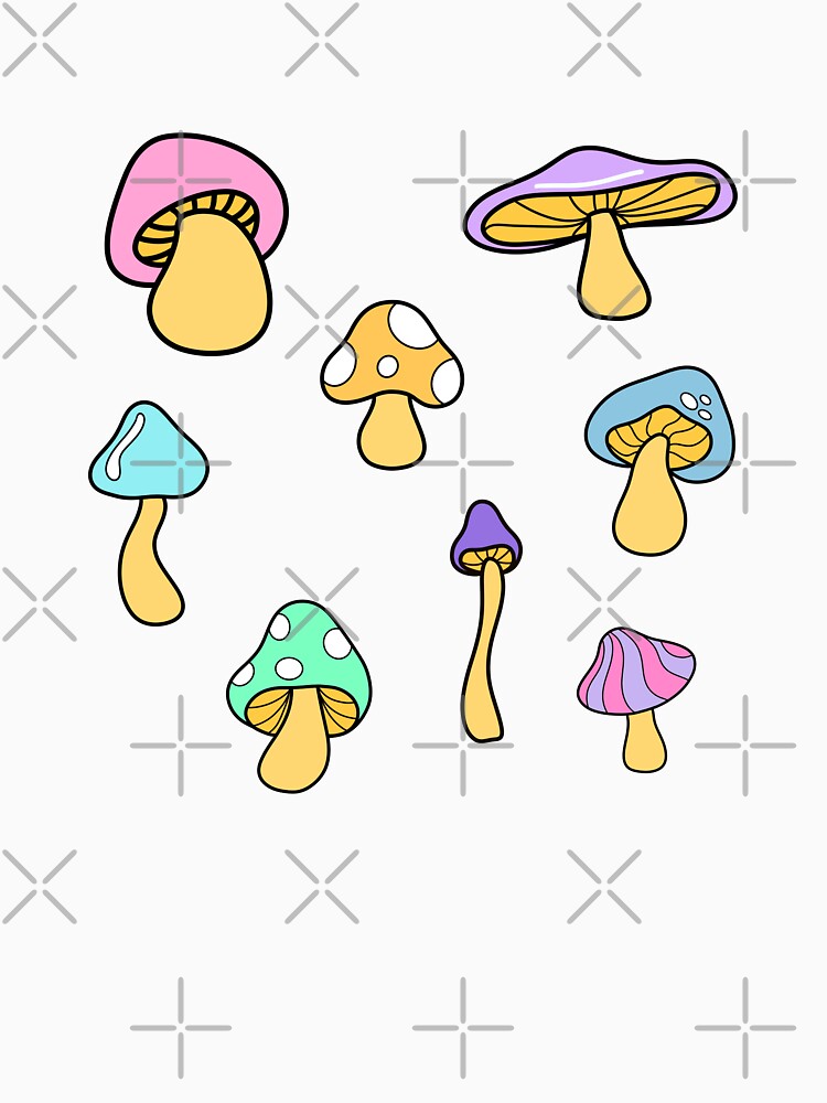 Pastel Mushroom Pattern - Purple Background by KTCreativeSide