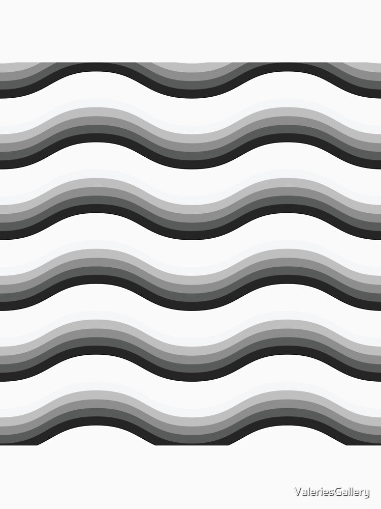 70s Retro Waves Pattern Neutral Colors by ValeriesGallery