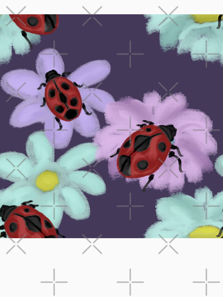 Ladybugs and flowers pattern by Antiope33