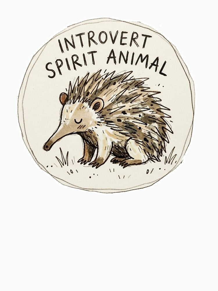 Introvert Spirit Animal Echidna Funny Aussie Wildlife Watercolor by Yellowriversss