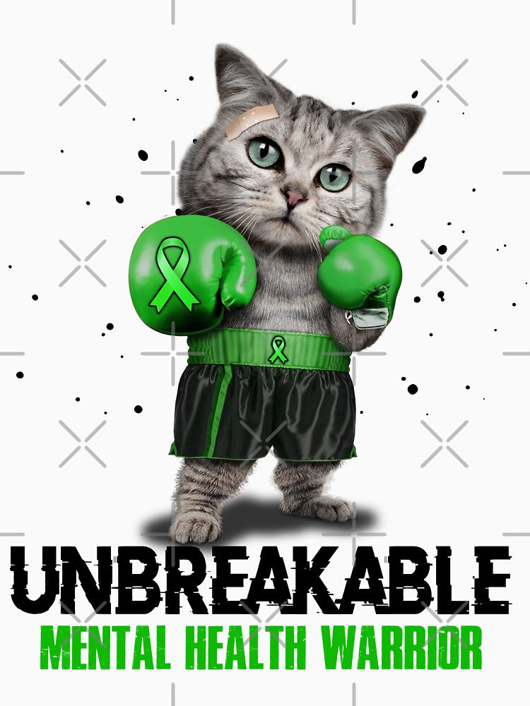 Mental Health Warrior - UNBREAKABLE - Mental Health Ribbon by EdithShop59