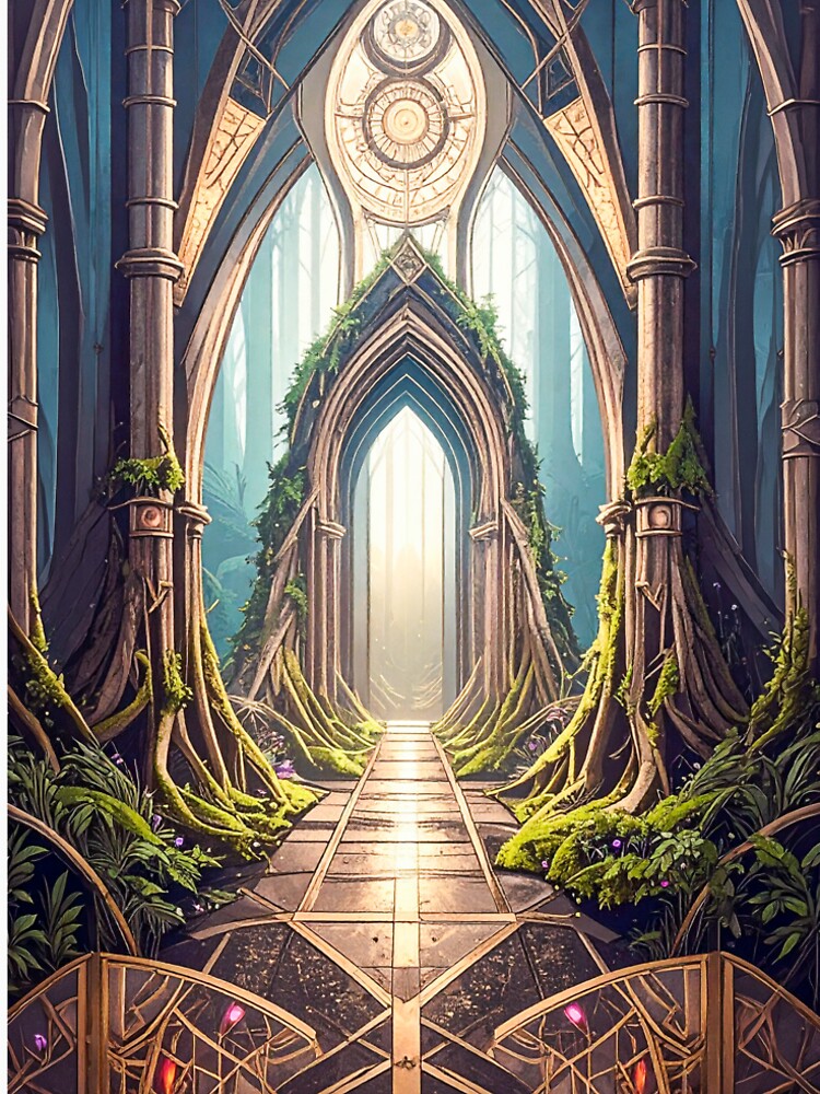 Enchanted Art Nouveau Elven Forest Cathedral by dougkeder