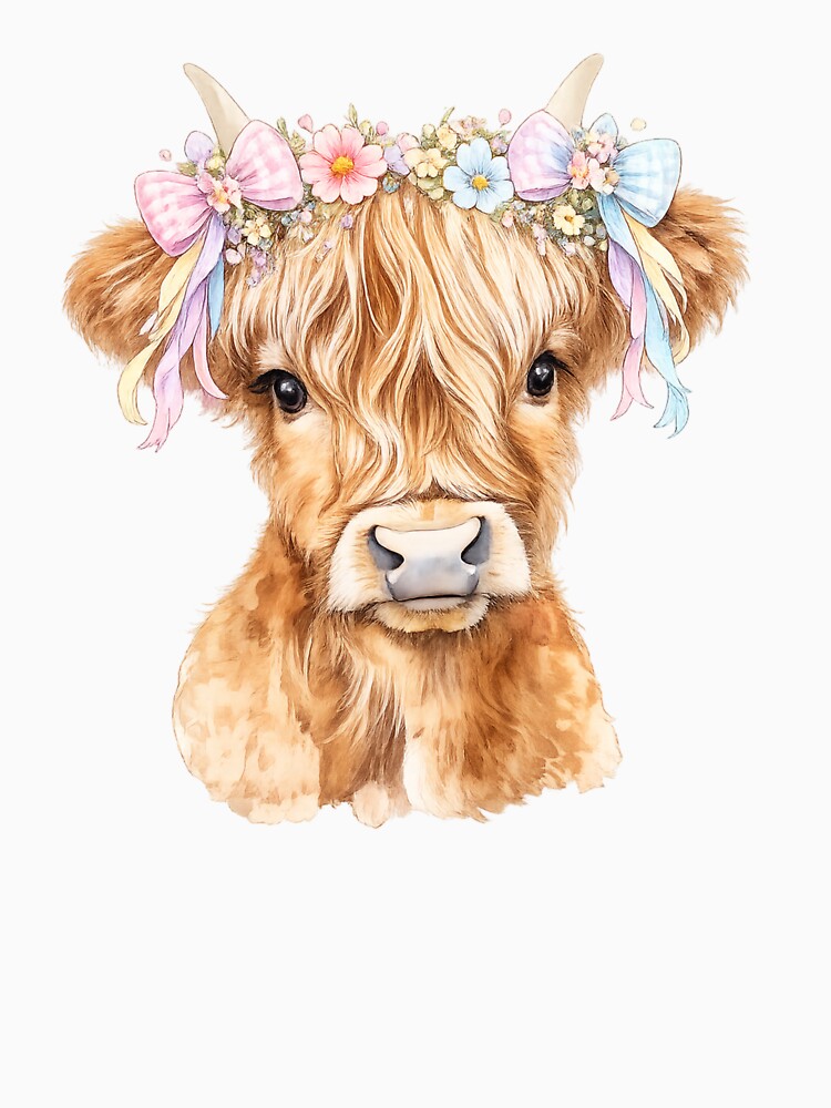 Cute Highland Cow Pastel Bows by saltwater-grace