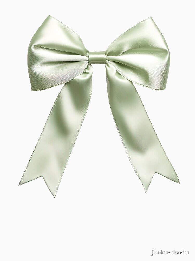 Sage Green Satin Coquette Bow by jianina-alondra
