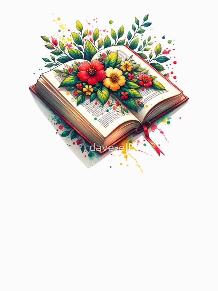 Open Book with Florals for Book Lovers by dave-elf