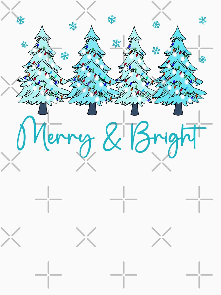 Pastel Christmas Trees Merry And Bright Family Matching Holiday Graphic by Bad Kitty Designz