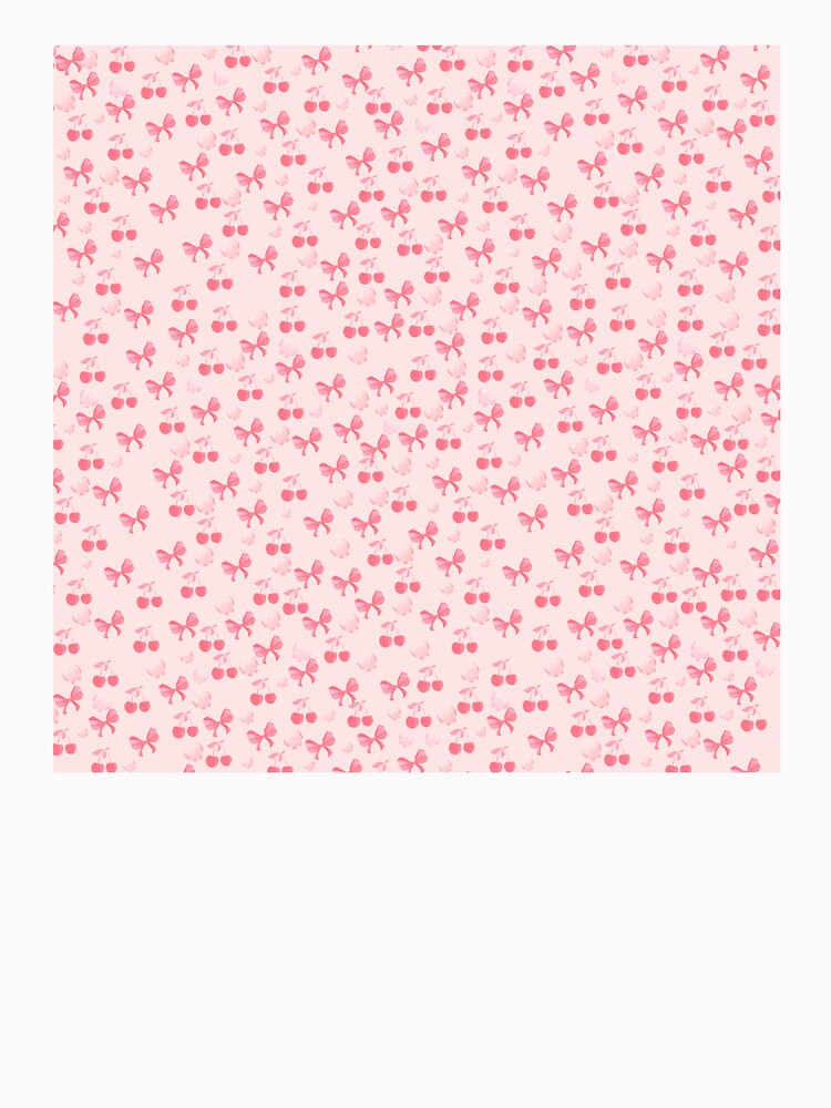 Pink Coquette Aesthetic Bow Cherry Pattern Cute Girly Design by cuddleaura0801