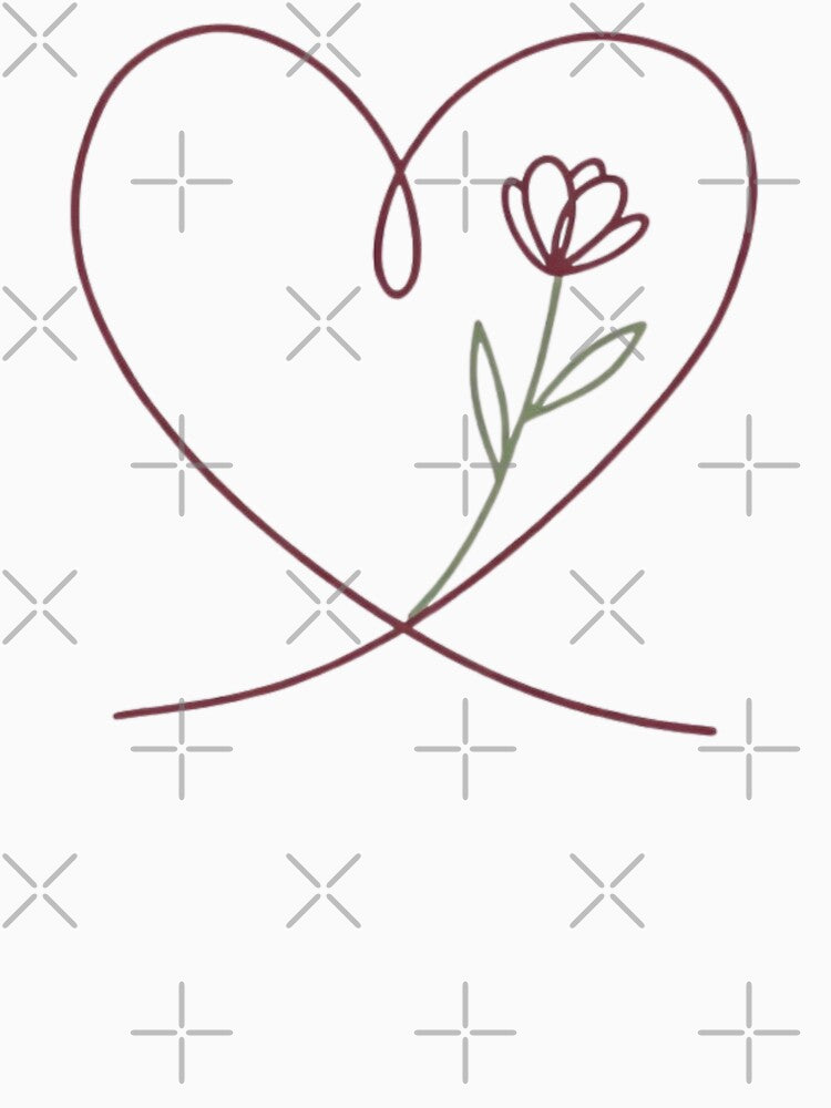 Minimalist Line Art Heart Illustration by Amevvoo