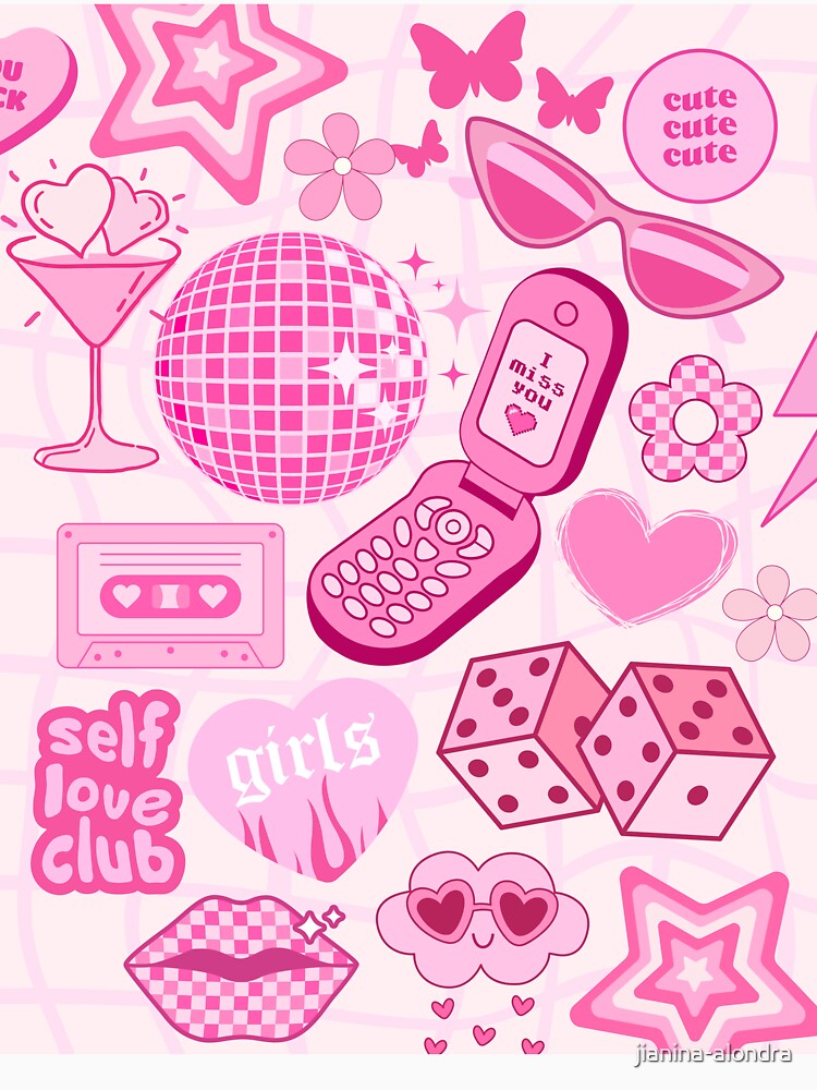 Pink Y2K Girly Retro Aesthetic Collage by jianina-alondra