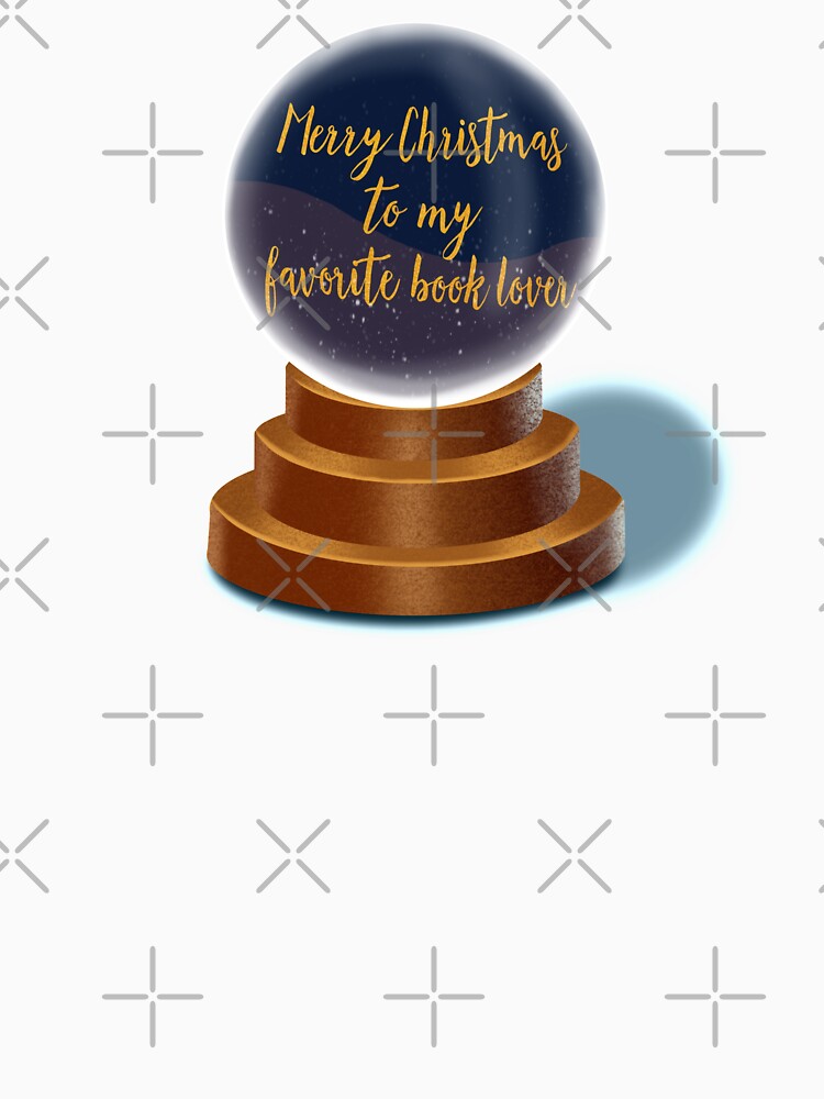Merry Christmas Card Book Lover Snowglobe Design by shoppingwithG