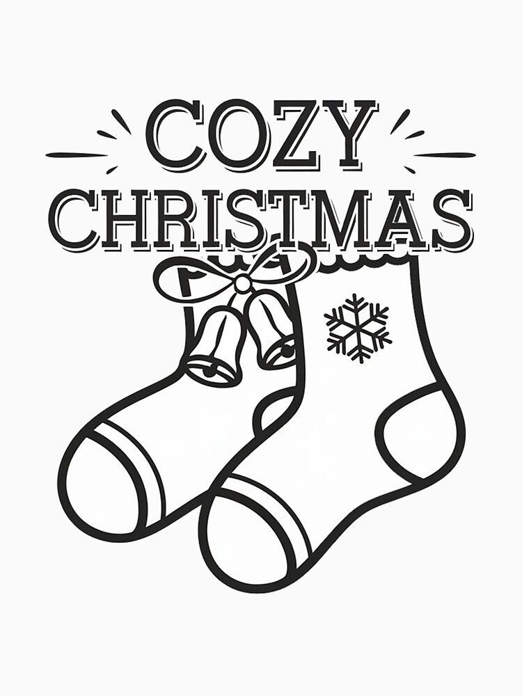 Cozy Christmas Socks Unisex Tee, Holiday Minimalist T-Shirt, Xmas Design, Christmas Shirt, Holiday Clothes by benjyjump