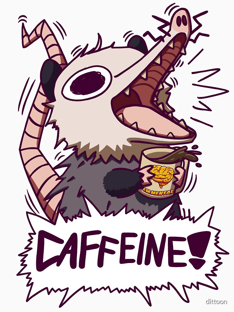 Caffeine Opossum — Funny Coffee Animal Lover Design by dittoon