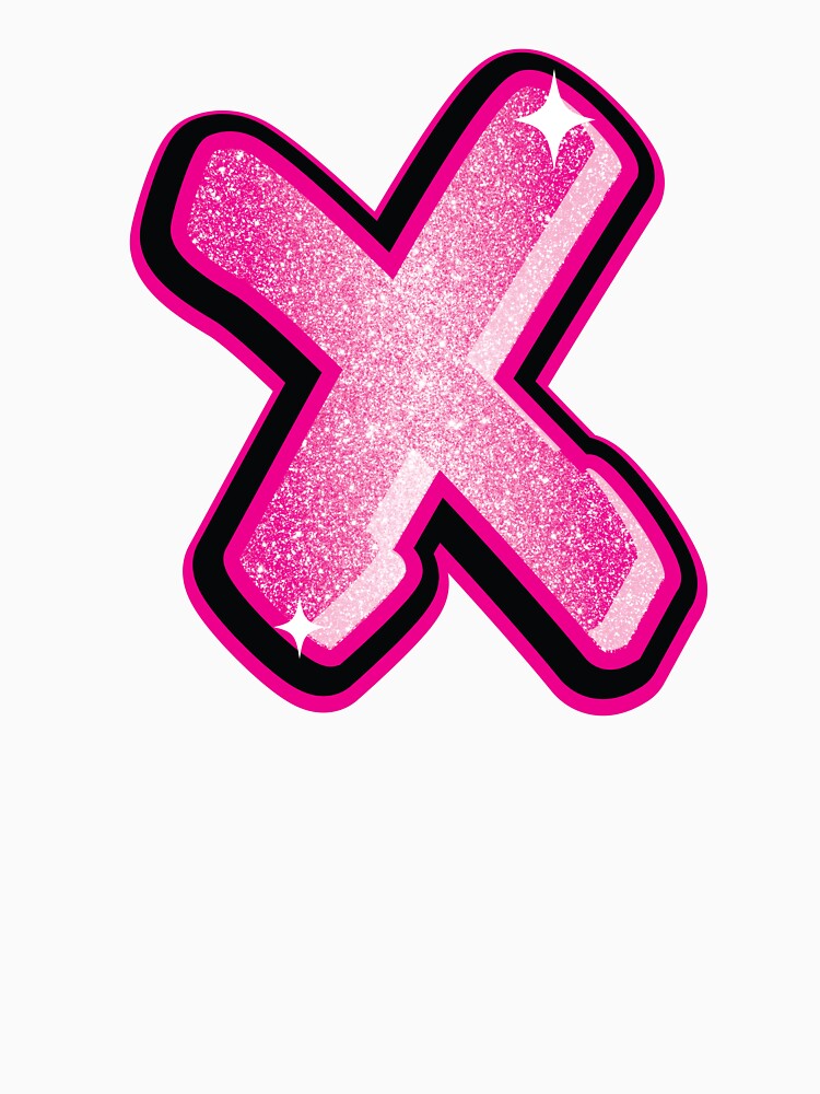 Glitter Pink X Initial Sticker by LazyCreativeCo