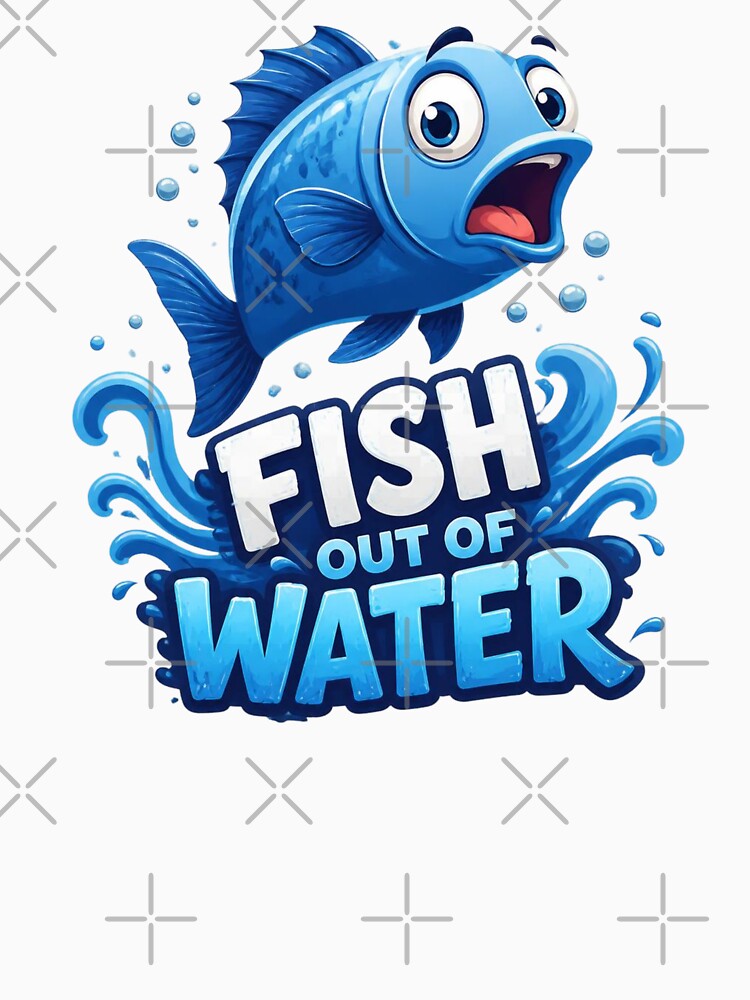 Fish Out of Water – Playful Blue Ocean by Stylestickers55