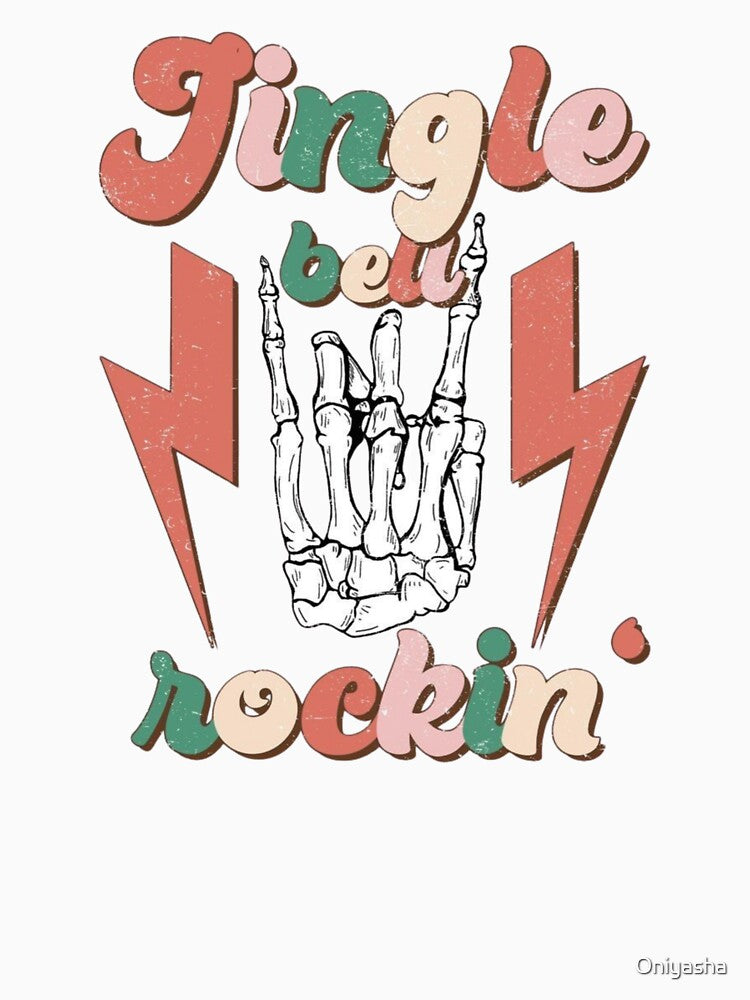 Rock Christmas Jingle Bell Skeleton Holiday Vibes by Oniyasha
