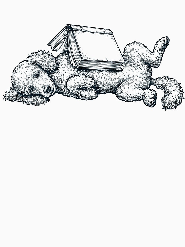 Funny Poodle Reading Book Nap Dog Lover by DoodleTortle