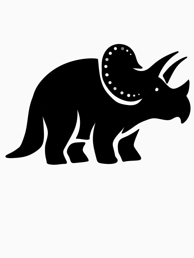 Minimalist Triceratops Dinosaur Silhouette Black Tribal Tattoo Art by LYAN-STORE