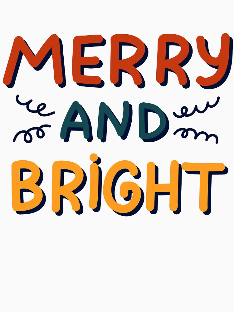 Merry and Bright Christmas Typography – Festive Holiday Quote Design by ZYNORAworld