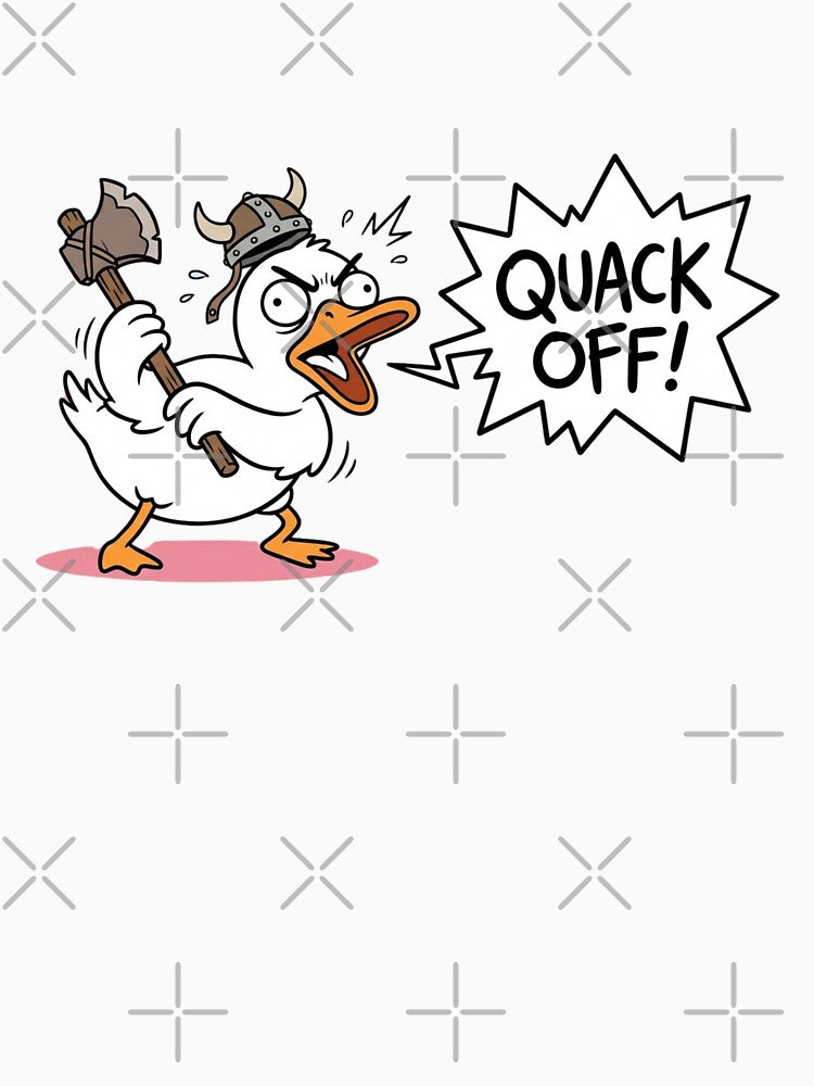 Funny Viking Duck Quack Off Meme by jeshands