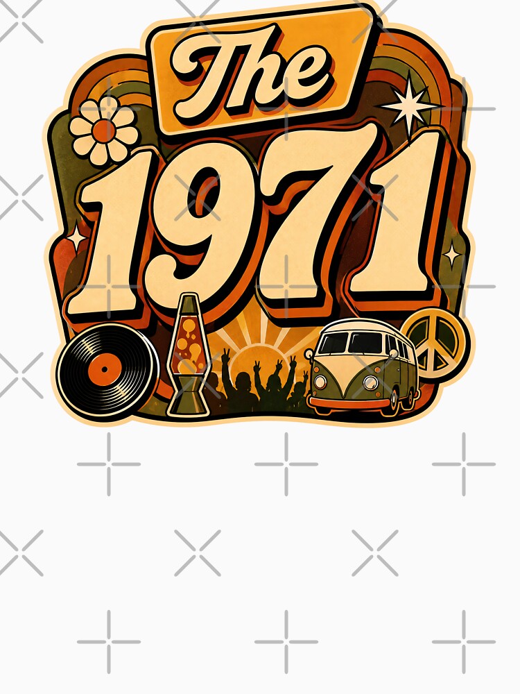 Vintage 1971 Retro Seventies Birthday Graphic by RedCircleArt