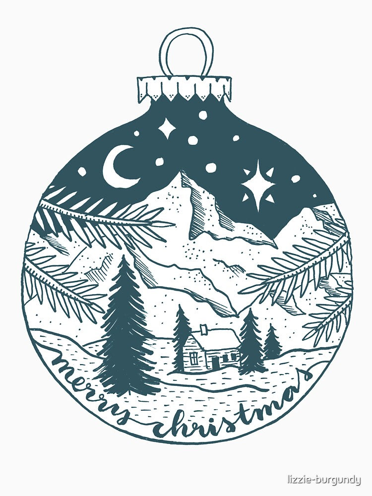 Christmas Landscape Bulb Illustration by lizzie-burgundy