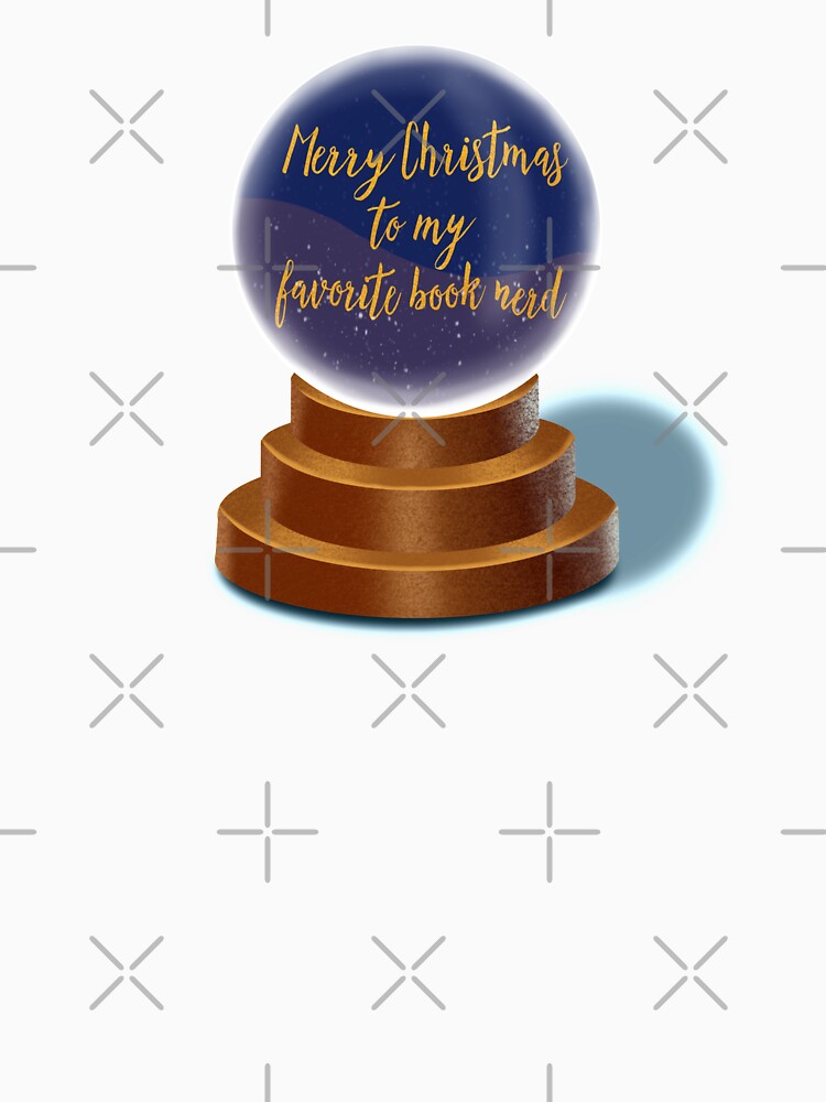 Merry Christmas Card Book Nerd Snowglobe Design by shoppingwithG