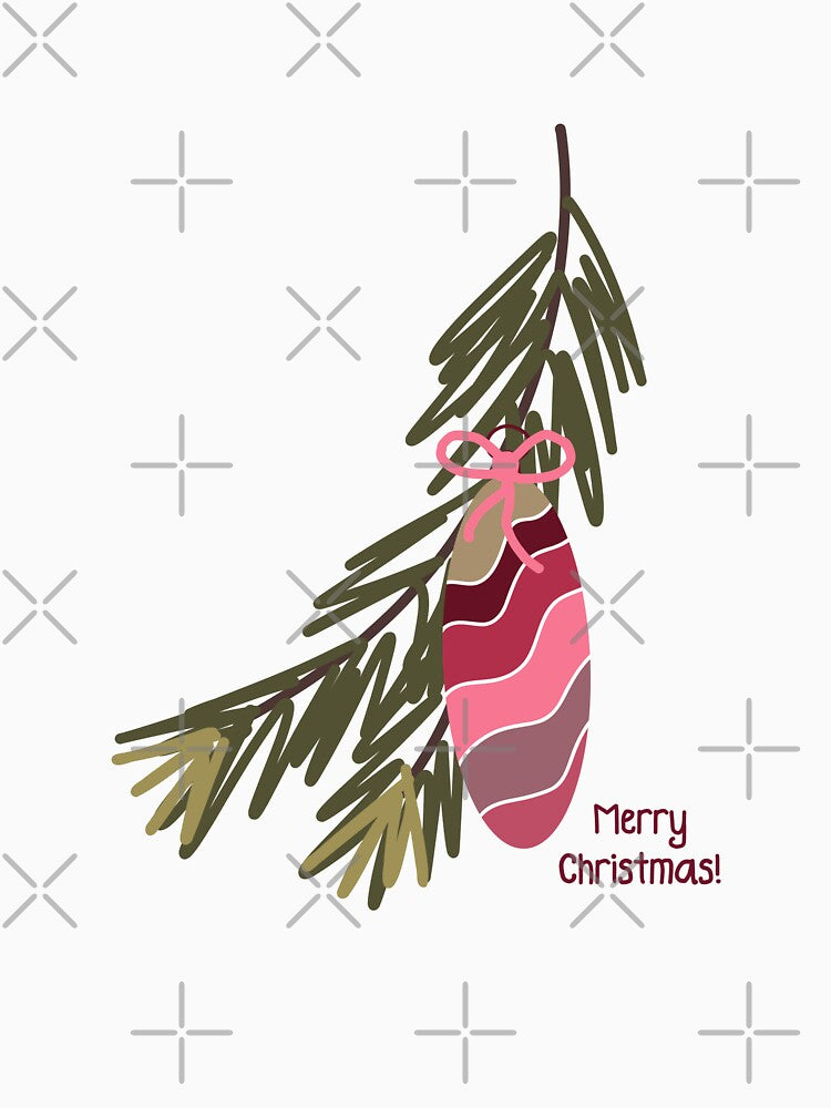 Copy of Merry Christmas fir bauble and bow by FrancesPoff