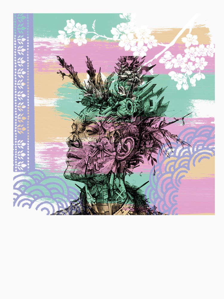 Punk style portrait of a man in pink and green colors by Tana&tanuc