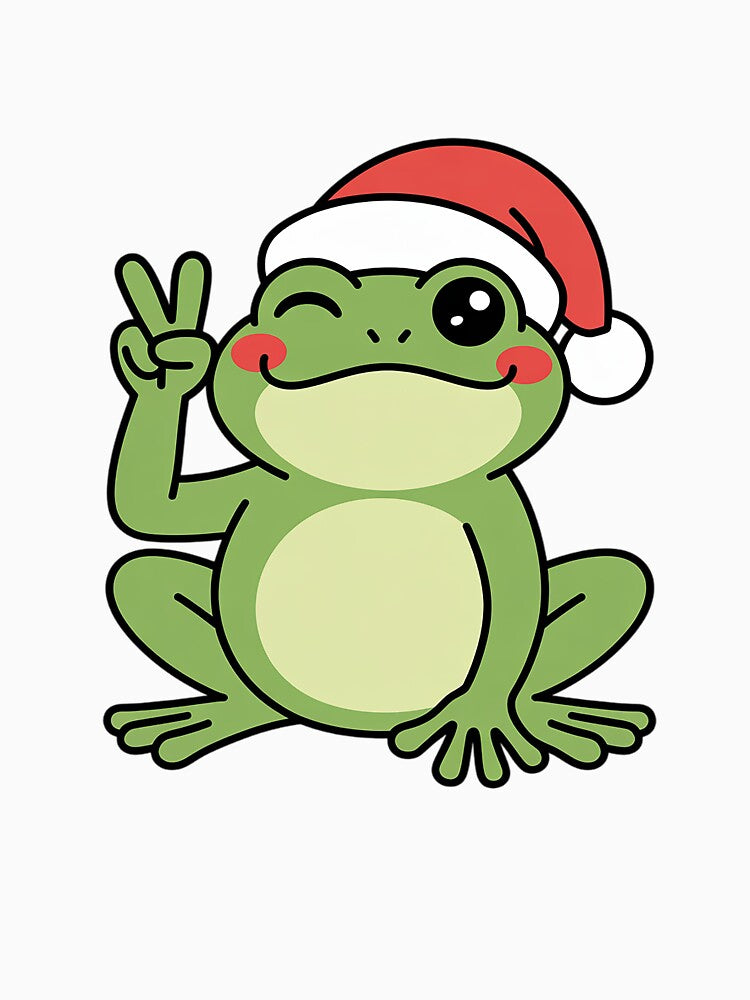 Frog Cute Frog Christmas Frog Happy Frog by VladoZork