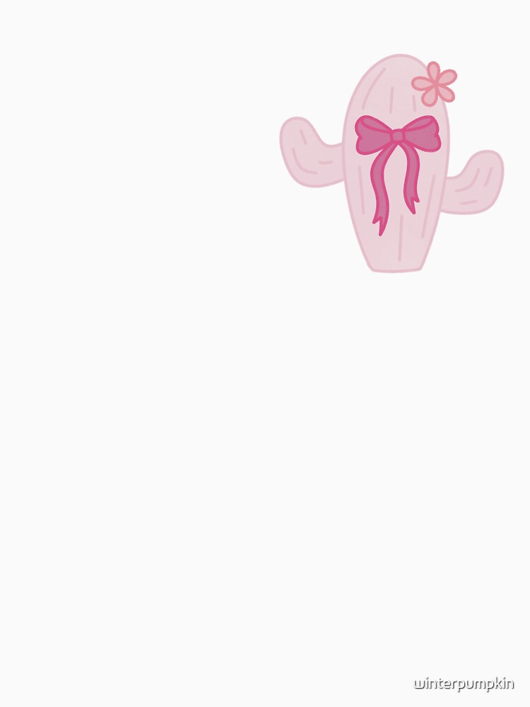 Cute Pink Cactus with Bow and Flower by winterpumpkin