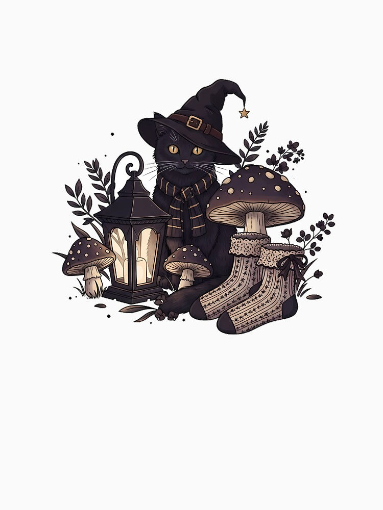 Cat Familiar Mushroom Lantern Gift by IllumeInk