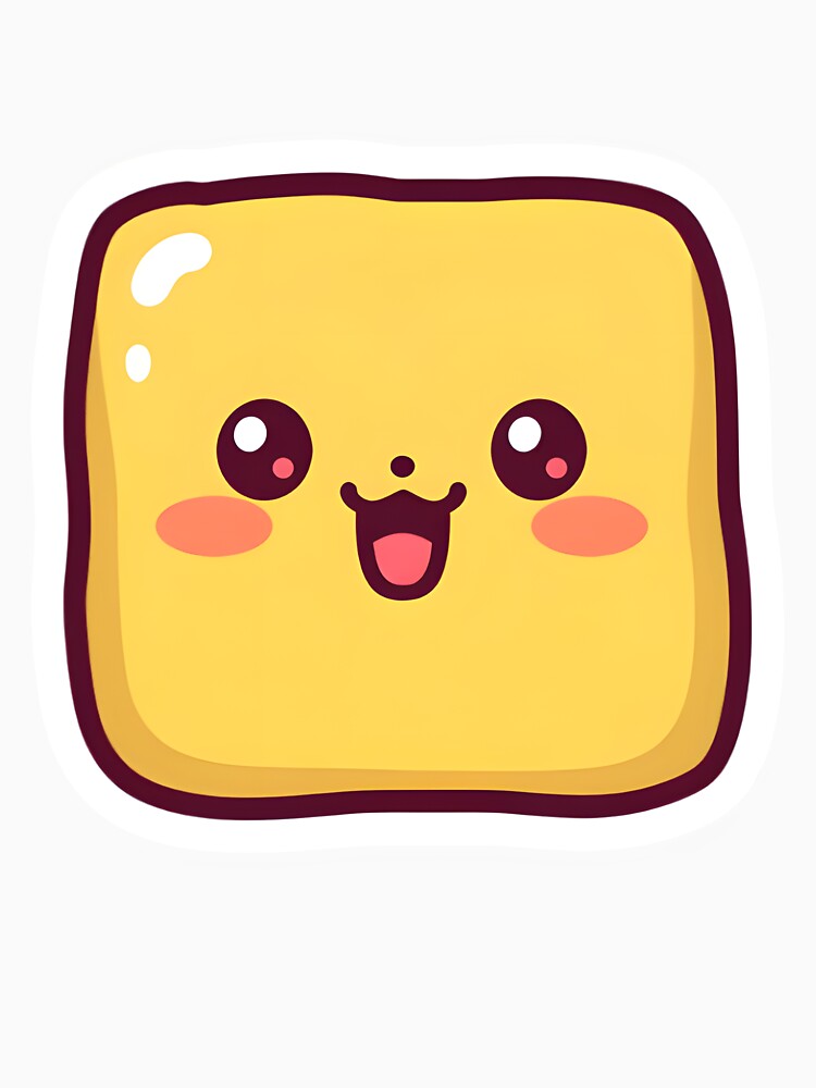 Kawaii Tofu Cube – Cute Smiling Japanese Food Anime Character by OsasChild