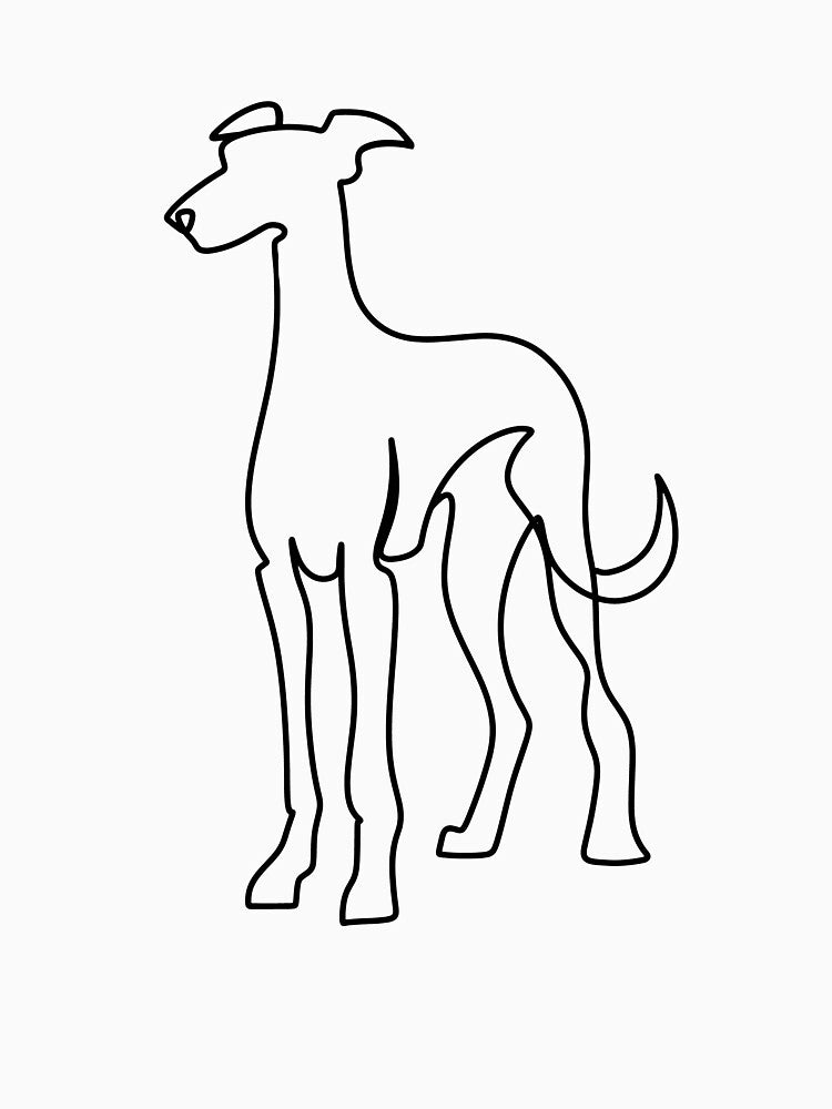 Minimalist Dog Continuous Line Drawing - Simple Pet Art by TurtleDojo