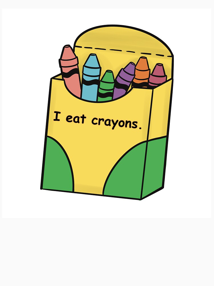 “I eat crayons” funny teacher school design (transparent background) by EmsideOutCrafts