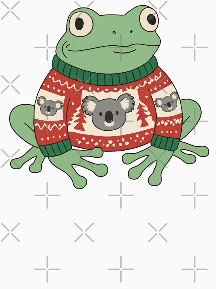 Cute Frog Wearing Ugly Christmas Sweater Koala Holiday Kawaii Animal by wingoo22