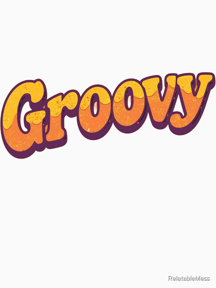 Groovy Retro 70s Text Design – Vintage Funky Aesthetic Typography by RelatableMess