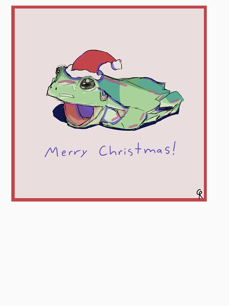 Happy Christmas Frog with Back Round by RoShmoe