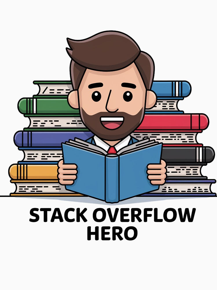 Stack Overflow Hero — Funny Programmer Superhero IT Design by HappySproutArt